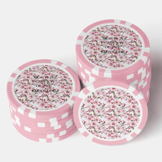 Schöne rosa Kirschblüten Pokerchips (Stapel)