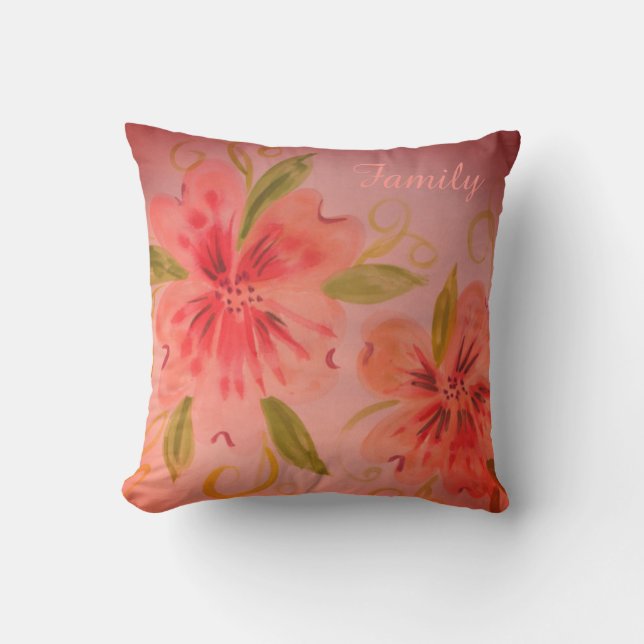 Schöne rosa Korallendekoration Kissen (Vorderseite)