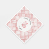 Schöne rosa Korbgeflecht-Schmetterlings-Geburtstag Serviette (Ecke)