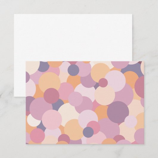 Schöne rosa Kreise Dankeskarte (Vorne/Hinten)