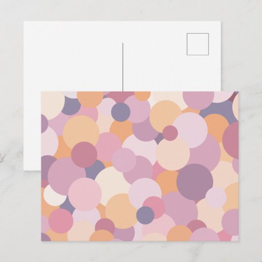 Schöne rosa Kreise Postkarte (Vorne/Hinten)