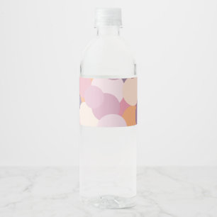 Schöne rosa Kreise Wasserflaschenetikett