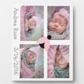 Schöne rosa Ladybug Foto Collage Plaque Fotoplatte (Vorderseite)