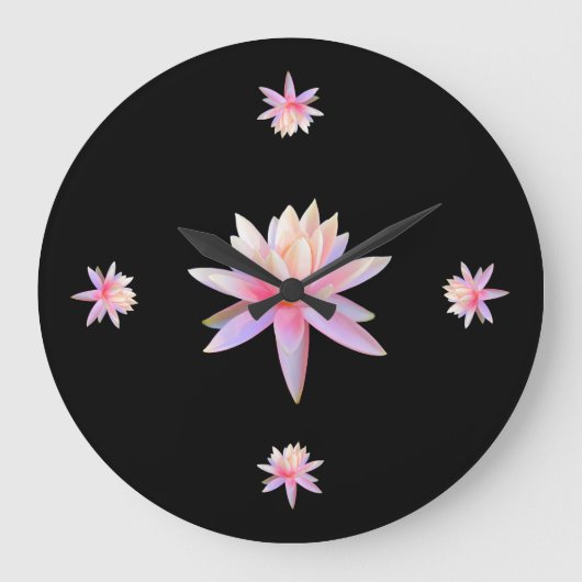 Schöne Rosa Lido Lotus Cooles Trendy Einzigartig Große Wanduhr (Vorderseite)