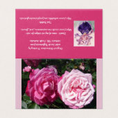 Schöne Rosa Liebe Grüße Karte (Außenseite Aufgefaltet)