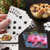 Schöne Rosa Lila Wasserlilie Spielkarten (In Situ)