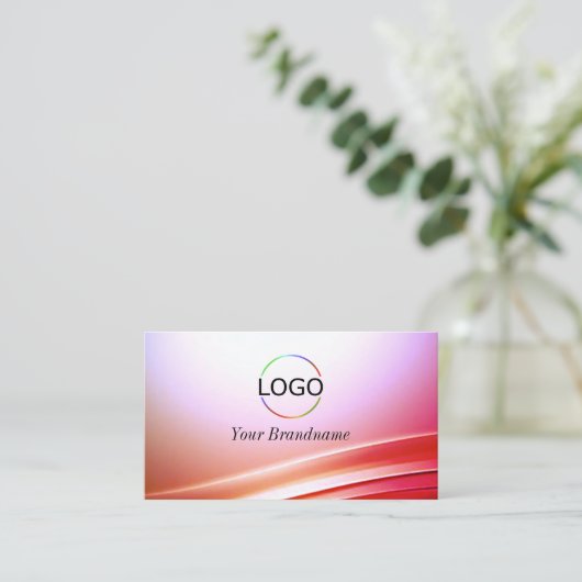 Schöne rosa Lilac-geschwungene Dekoration mit QR-L Visitenkarte (Stehend Vorderseite)