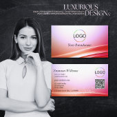 Schöne rosa Lilac-geschwungene Dekoration mit QR-L Visitenkarte