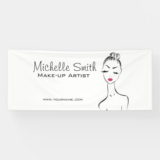 Schöne Rosa Lippen bilden das Künstlermarkieren Banner (Horizontal)