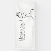 Schöne Rosa Lippen bilden das Künstlermarkieren Banner (Vertikal)