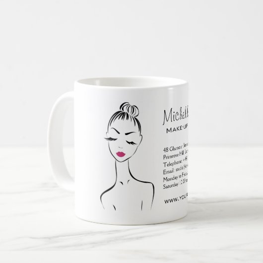 Schöne Rosa Lippen bilden das Künstlermarkieren Kaffeetasse (Vorderseite Links)