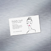 Schöne Rosa Lippen bilden das Künstlermarkieren Magnetische Visitenkarte (Beispiel)