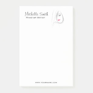 Schöne Rosa Lippen bilden das Künstlermarkieren Post-it Klebezettel