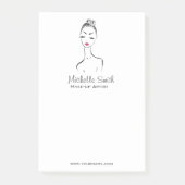 Schöne Rosa Lippen bilden das Künstlermarkieren Post-it Klebezettel (Vorderseite)