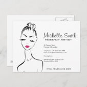 Schöne Rosa Lippen bilden das Künstlermarkieren Postkarte (Vorne/Hinten)