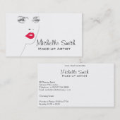 Schöne rosa Lippen machen Künstlerkarte Visitenkarte (Vorne/Hinten)