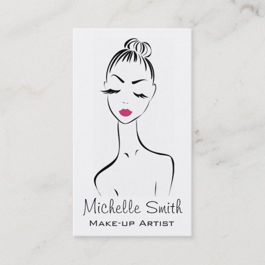 Schöne rosa Lippen machen Künstlerkarte Visitenkarte (Vorderseite)