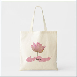 Schöne Rosa Lotus-Blume Tragetasche