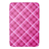 Schöne rosa Magenta Kariert große Badematte (Vorderseite Vertikal)