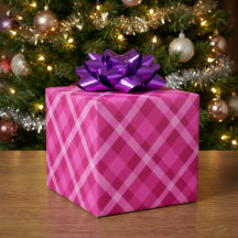 Schöne rosa-magenta karierte Geschenkpapier