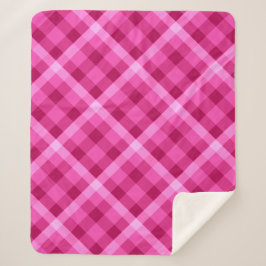 Schöne rosa Magenta Kariertes Mittel Sherpa Blanke Sherpadecke