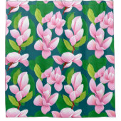 Schöne rosa Magnolia-Blume Duschvorhang (Vorderseite)