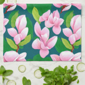Schöne rosa Magnolia-Blume Geschirrtuch (Gefaltet)