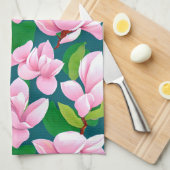 Schöne rosa Magnolia-Blume Geschirrtuch (Viertel Falte)