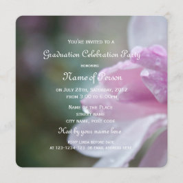 Schöne rosa Magnolia Blume Graduierungsparty Einladung