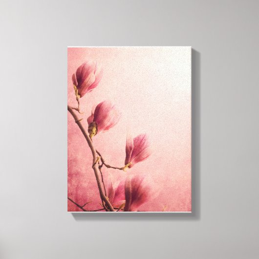 Schöne rosa Magnolia-Blume Leinwanddruck (Vorderseite)