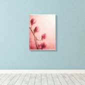 Schöne rosa Magnolia-Blume Leinwanddruck (Insitu (Holzboden))