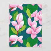 Schöne rosa Magnolia-Blume Postkarte (Vorderseite)