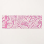 Schöne rosa Marmorplatte Swirl Monogramm Yogamatte (Vorderseite (Horizontal))