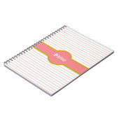 Schöne rosa Minze & Weiß Streifen Notizblock (Linke Seite)