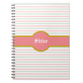 Schöne rosa Minze & Weiß Streifen Notizblock (Vorderseite)