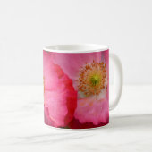Schöne rosa Mohn Kaffeetasse (VorderseiteRechts)