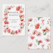 Schöne rosa Mohnblütendusche Windelwanne Begleitkarte (Vorne/Hinten)