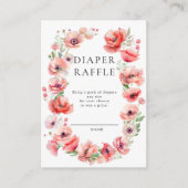 Schöne rosa Mohnblütendusche Windelwanne Begleitkarte (Vorderseite)