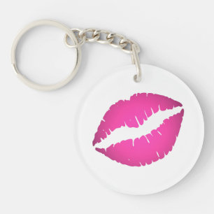 Schöne rosa Ombre-Lippenstift-Mund Küsschen Schlüsselanhänger