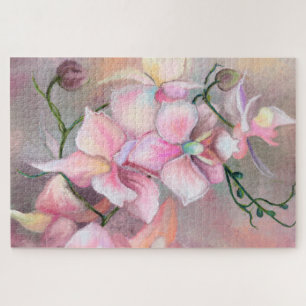 Schöne rosa Orchideen-Blume - Original Malerei  Puzzle