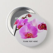 Schöne rosa Orchideen Button (Vorne & Hinten)