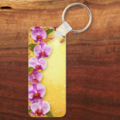 Schöne rosa Orchideen Schlüsselanhänger (Rückseite)