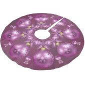 Schöne rosa Ornamente Glitzer Polyester Weihnachtsbaumdecke (Schrägansicht)