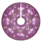 Schöne rosa Ornamente Glitzer Polyester Weihnachtsbaumdecke (Vorderseite)