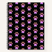 Schöne rosa Paare auf schwarz Notizblock (Vorderseite)