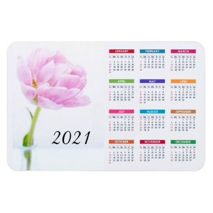 Schöne Rosa-Peonie  Blumenkalender 2021 Magnet