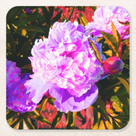 Schöne rosa Peonies Rechteckiger Pappuntersetzer