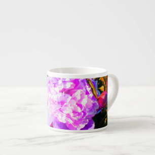 Schöne Rosa-Peonies-Runde Espressotasse
