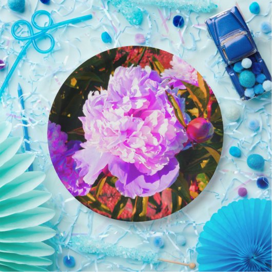 Schöne Rosa-Peonies-Runde Pappteller (Party)