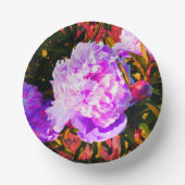 Schöne Rosa-Peonies-Runde Pappteller (Vorderseite)